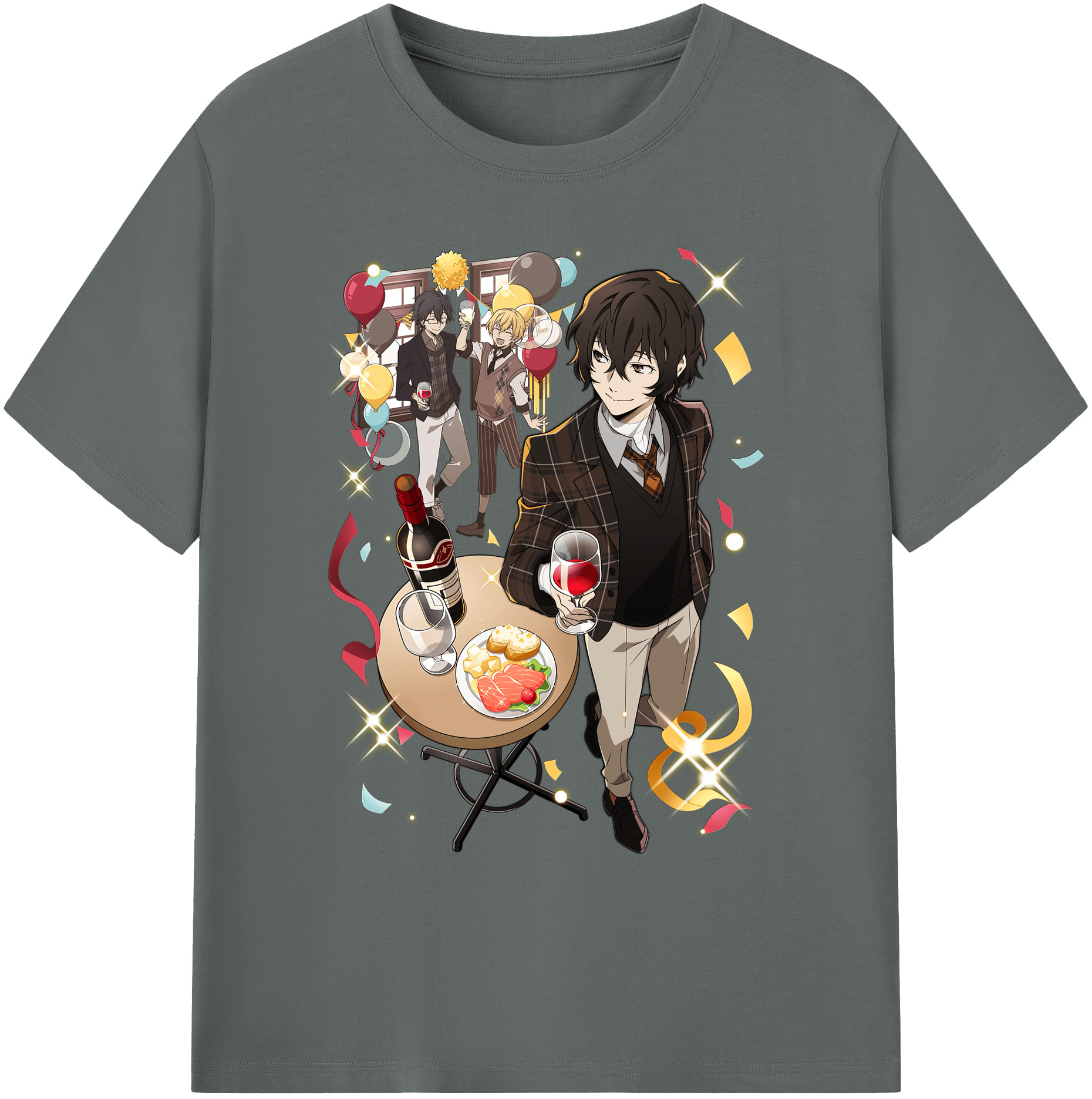 （画像用） 文豪ストレイドッグス Bungo Stray Dogs 綿100％ メンズ半袖Tシャツ｜肌触りやわらか＆通気性